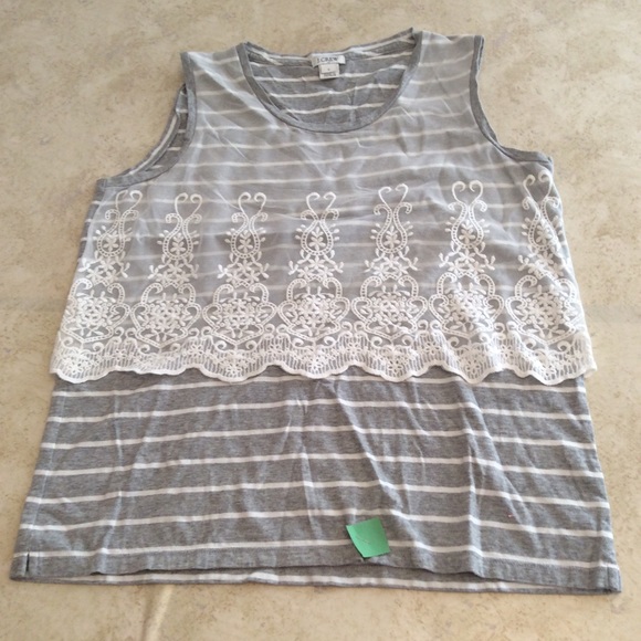 J. Crew women’s blouse sleeveless lace mm - Picture 2 of 6
